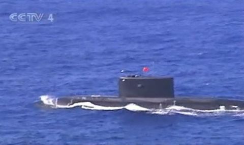 東海艦隊(duì)某潛艇支隊(duì)實(shí)彈攻防演練。圖片來源：CCTV視頻截圖