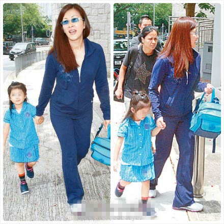 陳慧珊開心送愛女上學　不受破產(chǎn)影響