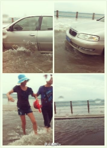 臺風達維來襲 網(wǎng)友實拍青島前海