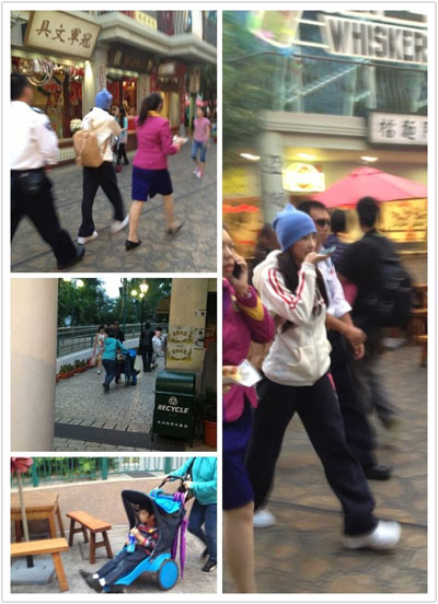 Lucas手長(zhǎng)腳長(zhǎng)坐嬰兒車十分費(fèi)