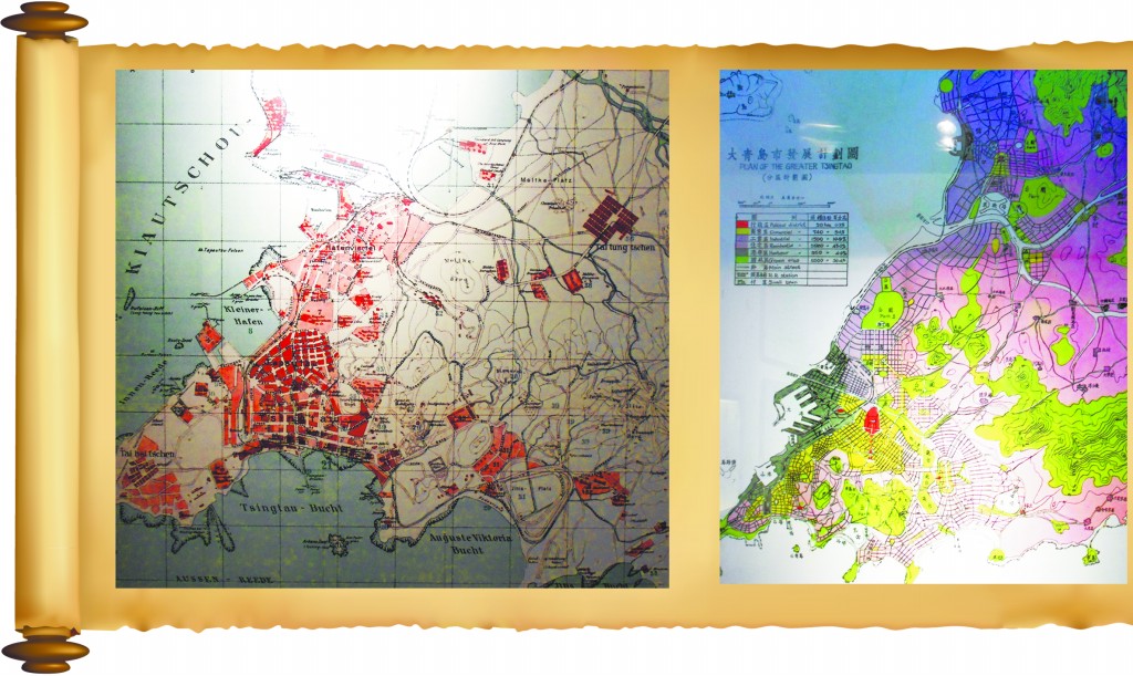 　　1913年青島規(guī)劃圖。1935年大青島市發(fā)展計劃圖。