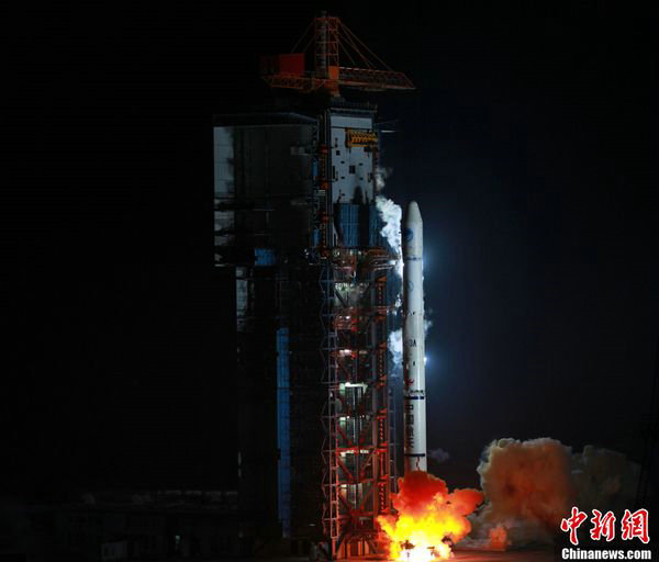 資料圖：第七顆北斗衛(wèi)星升入太空。