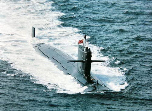 資料圖：中國海軍新服役的093型攻擊型核潛艇。