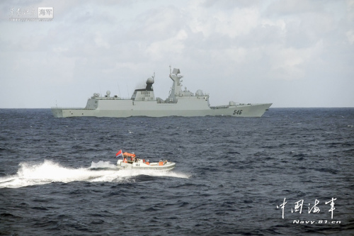 資料圖：海軍鹽城號新型導(dǎo)彈護(hù)衛(wèi)艦。