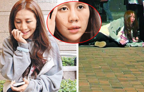 何超盈疑吸毒致幻，街頭跌坐鼻下現(xiàn)白粉