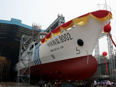 資料圖：新入列的“中國海監(jiān)8002”船。