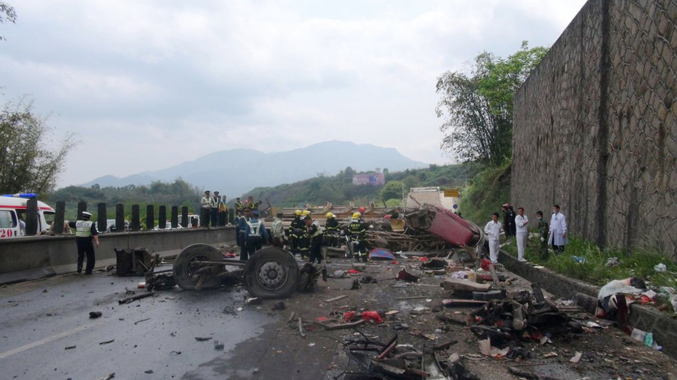 事故現(xiàn)場(chǎng)。 